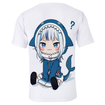 Juego Hololive Gawr Gura Cosplay Halloween T-shirt Camiseta corta 3D Impreso